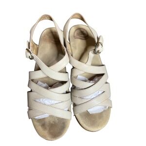 DANSKO STEVIE CRISSCROSS STRAP WOODEN STYLE HEEL WOMENS SANDALS SIZE 39